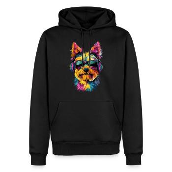 Yorkshire Terrier Amoureux des chiens Mignon Yorkie - Sweat à capuche Premium bio Homme - noir - Devant - Nico (187cm)