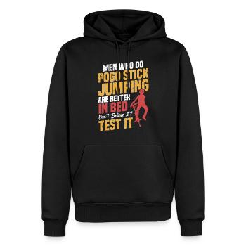 Männer, Die Pogo-stick-springen Machen, Sind - Männer Premium Bio Hoodie - Schwarz - Vorne - Nico (187cm)