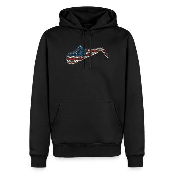 Saxophone American Flag - Männer Premium Bio Hoodie - Schwarz - Vorne - Nico (187cm)