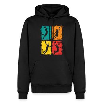 Basket-ball Joueur de basket-ball - Sweat à capuche Premium bio Homme - noir - Devant - Nico (187cm)