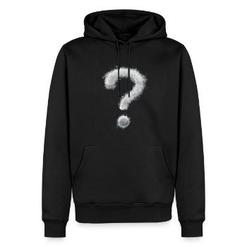 Point d’interrogation - Sweat à capuche Premium bio Homme - noir - Devant - Nico (187cm)