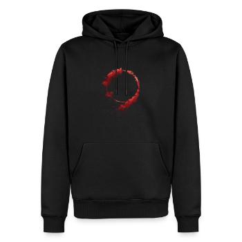 Kreis rot - Männer Premium Bio Hoodie - Schwarz - Vorne - Nico (187cm)