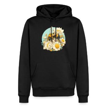 Bienen Biene - Männer Premium Bio Hoodie - Schwarz - Vorne - Nico (187cm)