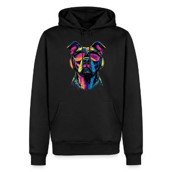 Pitbull Bulldog Pittie American Pitbull Terrier - Sweat à capuche Premium bio Homme - noir - Devant - Nico (187cm)