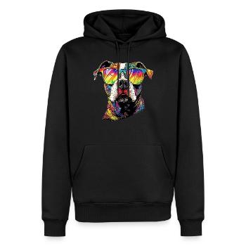 Pitbull Bulldog Pittie American Pitbull Terrier - Sweat à capuche Premium bio Homme - noir - Devant - Nico (187cm)