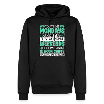Caregiver Infection Control - Men’s Premium Organic Hoodie - black - Front - Nico (187cm)