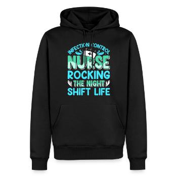 Caregiver Infection Control - Men’s Premium Organic Hoodie - black - Front - Nico (187cm)