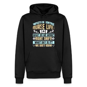 Caregiver Infection Control - Men’s Premium Organic Hoodie - black - Front - Nico (187cm)