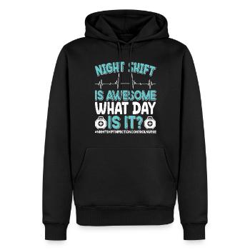 Caregiver Infection Control - Men’s Premium Organic Hoodie - black - Front - Nico (187cm)