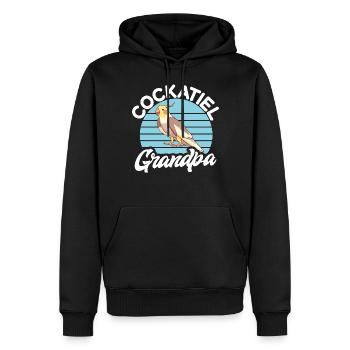 Cadeaux de calopsitte - Sweat à capuche Premium bio Homme - noir - Devant - Nico (187cm)