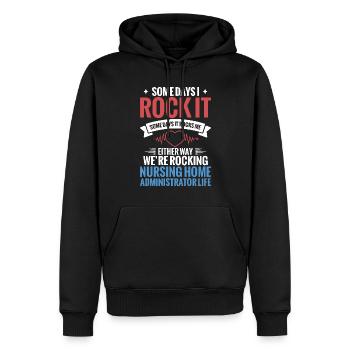 An Manchen Tagen Rocke Ich Es, An Manchen Tagen - Männer Premium Bio Hoodie - Schwarz - Vorne - Nico (187cm)