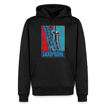 Saxophone Retro Vintage Saxophone - Männer Premium Bio Hoodie - Schwarz - Vorne - Nico (187cm)