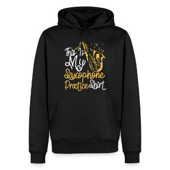 Saxophone C’est mon saxophone - Sweat à capuche Premium bio Homme - noir - Devant - Nico (187cm)