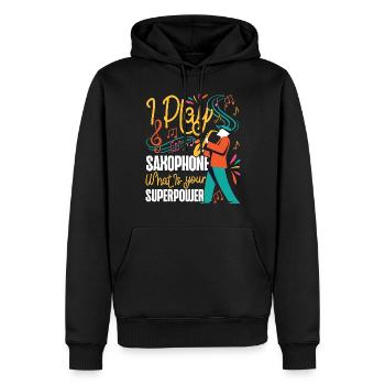 Saxophone I Play Saxophone What Is - Männer Premium Bio Hoodie - Schwarz - Vorne - Nico (187cm)