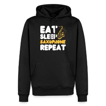 Saxophone Eat Sleep Saxophone - Männer Premium Bio Hoodie - Schwarz - Vorne - Nico (187cm)