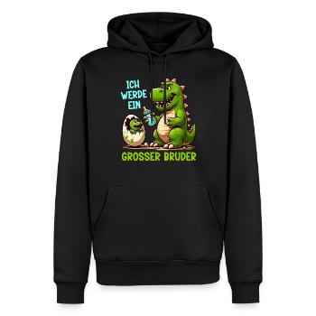 Ich Werde Großer Bruder Dinosaurier Neuer Bruder - Männer Premium Bio Hoodie - Schwarz - Vorne - Nico (187cm)