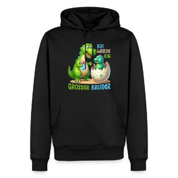 Ich Werde Großer Bruder Dinosaurier Neuer Bruder - Männer Premium Bio Hoodie - Schwarz - Vorne - Nico (187cm)