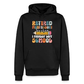 Enseignante Montessori à la retraite : j’ai enfin - Sweat à capuche Premium bio Homme - noir - Devant - Nico (187cm)