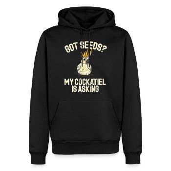 Cadeaux de calopsitte - Sweat à capuche Premium bio Homme - noir - Devant - Nico (187cm)