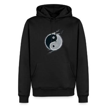 Yin Yang - Männer Premium Bio Hoodie - Schwarz - Vorne - Nico (187cm)