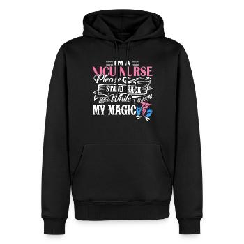 Nicu Nurse I am A Nicu Nurse - Men’s Premium Organic Hoodie - black - Front - Nico (187cm)