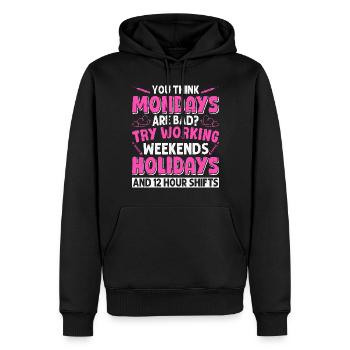 Caregiver Infection Control - Men’s Premium Organic Hoodie - black - Front - Nico (187cm)