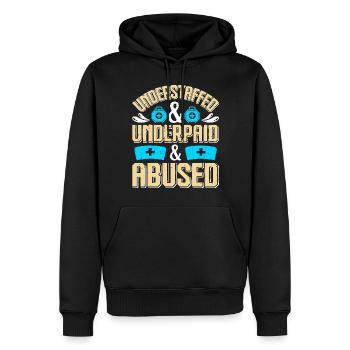 Caregiver Infection Control - Men’s Premium Organic Hoodie - black - Front - Nico (187cm)