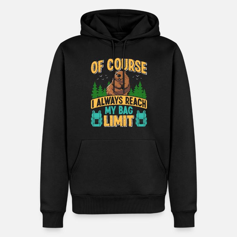 Marmotte, Chasseur, Chasse - Sweat à capuche Premium bio Homme - noir