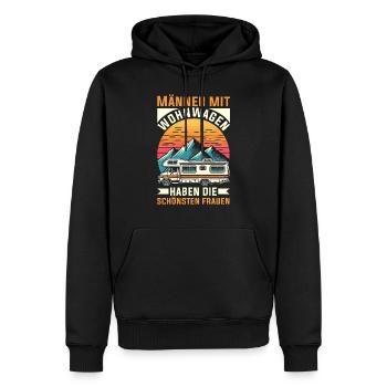 Camper Wohnwagen Lagerfeuer Campingurlaub - Männer Premium Bio Hoodie - Schwarz - Vorne - Nico (187cm)