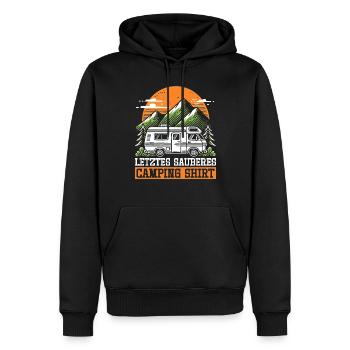 Camper Wohnwagen Lagerfeuer Campingurlaub - Männer Premium Bio Hoodie - Schwarz - Vorne - Nico (187cm)