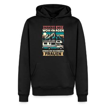 Camper Wohnwagen Lagerfeuer Campingurlaub - Männer Premium Bio Hoodie - Schwarz - Vorne - Nico (187cm)