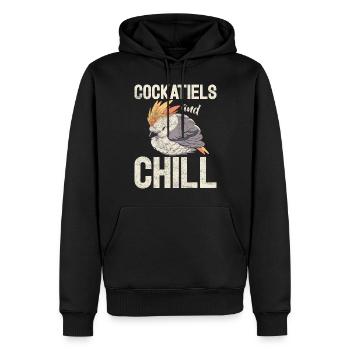 Cadeaux de calopsitte - Sweat à capuche Premium bio Homme - noir - Devant - Nico (187cm)