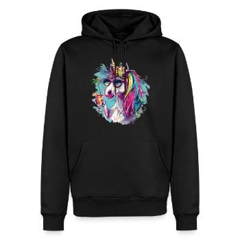 Buntes Erfrischendes Cocktail Einhorn - Männer Premium Bio Hoodie - Schwarz - Vorne - Nico (187cm)