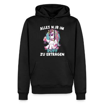 Buntes Erfrischendes Cocktail Einhorn - Männer Premium Bio Hoodie - Schwarz - Vorne - Nico (187cm)