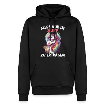 Buntes Erfrischendes Cocktail Einhorn - Männer Premium Bio Hoodie - Schwarz - Vorne - Nico (187cm)