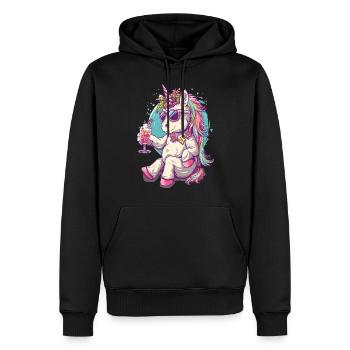 Licorne cocktail rafraîchissante colorée - Sweat à capuche Premium bio Homme - noir - Devant - Nico (187cm)