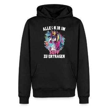 Buntes Erfrischendes Cocktail Einhorn - Männer Premium Bio Hoodie - Schwarz - Vorne - Nico (187cm)