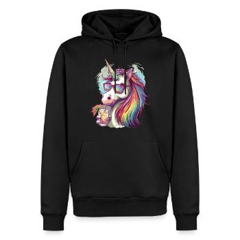 Licorne cocktail rafraîchissante colorée - Sweat à capuche Premium bio Homme - noir - Devant - Nico (187cm)