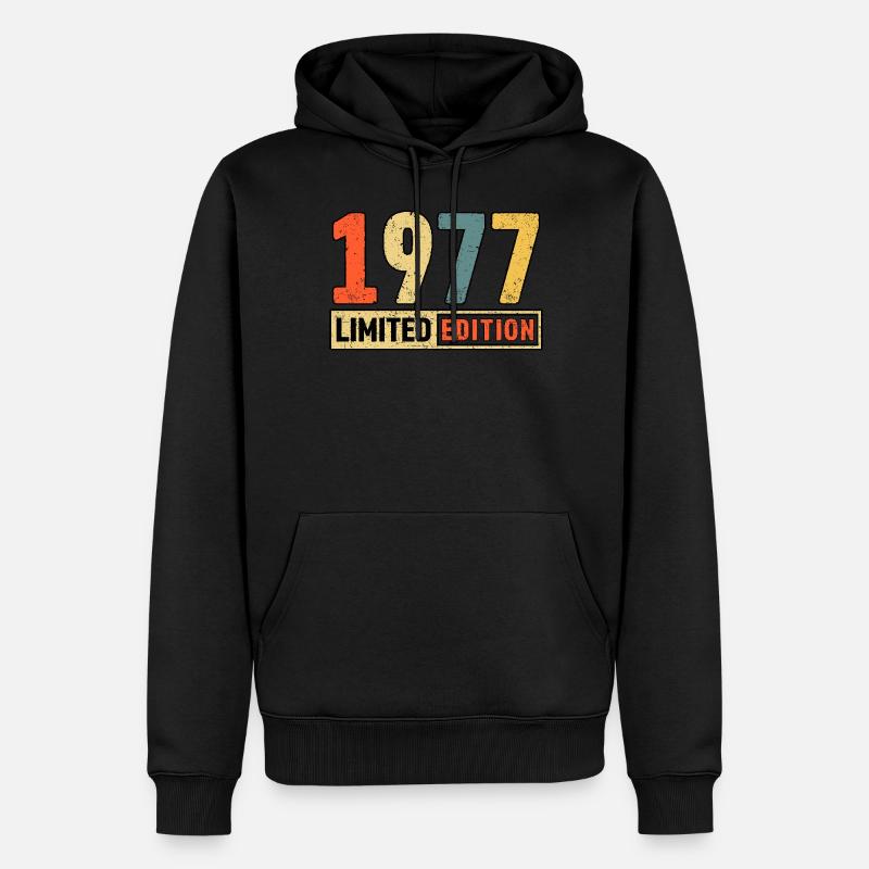 Edition limitée 1977 - Sweat à capuche Premium bio Homme - noir