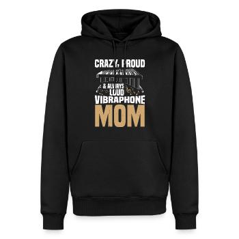 Maman vibraphone folle, fière et toujours bruyante - Sweat à capuche Premium bio Homme - noir - Devant - Nico (187cm)