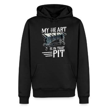 Vibraphone Mon cœur est dans cette fosse - Sweat à capuche Premium bio Homme - noir - Devant - Nico (187cm)