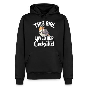 Cadeaux de calopsitte - Sweat à capuche Premium bio Homme - noir - Devant - Nico (187cm)