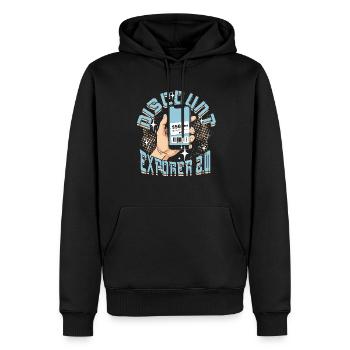 Couponing Coupon Discount Explorer 2.0 - Männer Premium Bio Hoodie - Schwarz - Vorne - Nico (187cm)