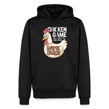 The Chicken Game Don't Look At The Chicken - Männer Premium Bio Hoodie - Schwarz - Vorne - Nico (187cm)