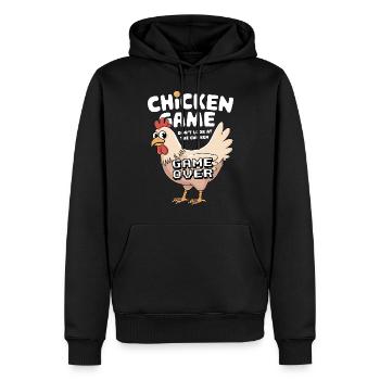 The Chicken Game - Männer Premium Bio Hoodie - Schwarz - Vorne - Nico (187cm)