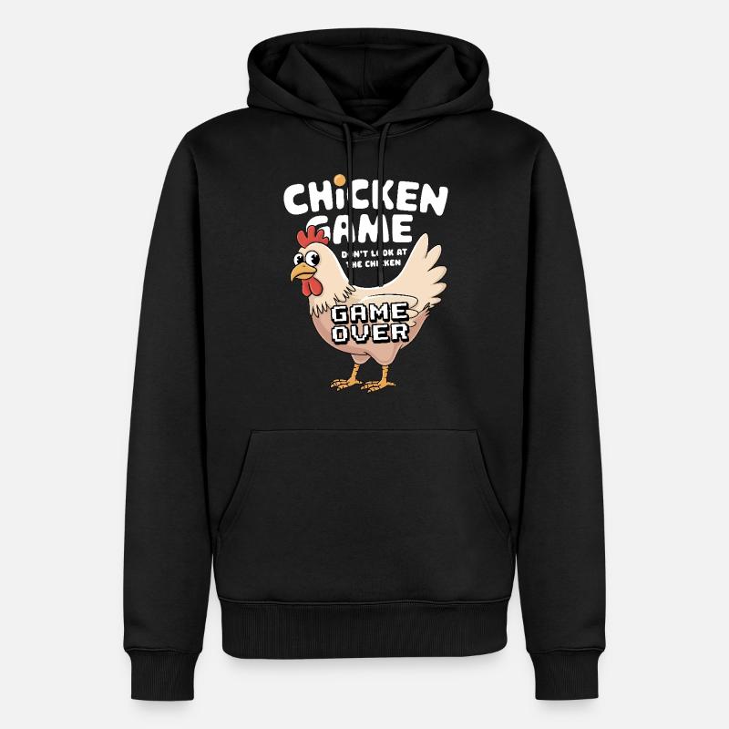 Le jeu du poulet - Sweat à capuche Premium bio Homme - noir