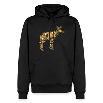 Okapi Geometric - Men’s Premium Organic Hoodie - black - Front - Nico (187cm)