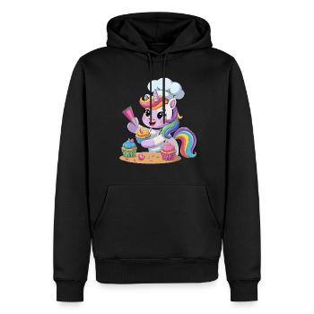 Mignon Licorne Boulanger Arc-en-ciel Cuisson Cupcake Cadeaux - Sweat à capuche Premium bio Homme - noir - Devant - Nico (187cm)