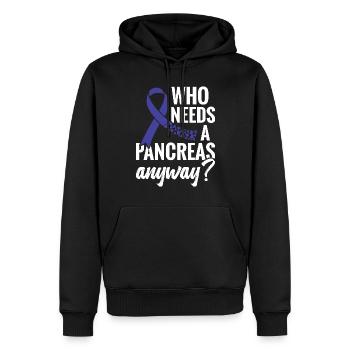 Qui a besoin d’un pancréas ? - Sweat à capuche Premium bio Homme - noir - Devant - Nico (187cm)