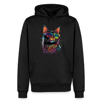 Savannah Katze Cat Mama Süße Serval Leopard Katzen - Männer Premium Bio Hoodie - Schwarz - Vorne - Nico (187cm)